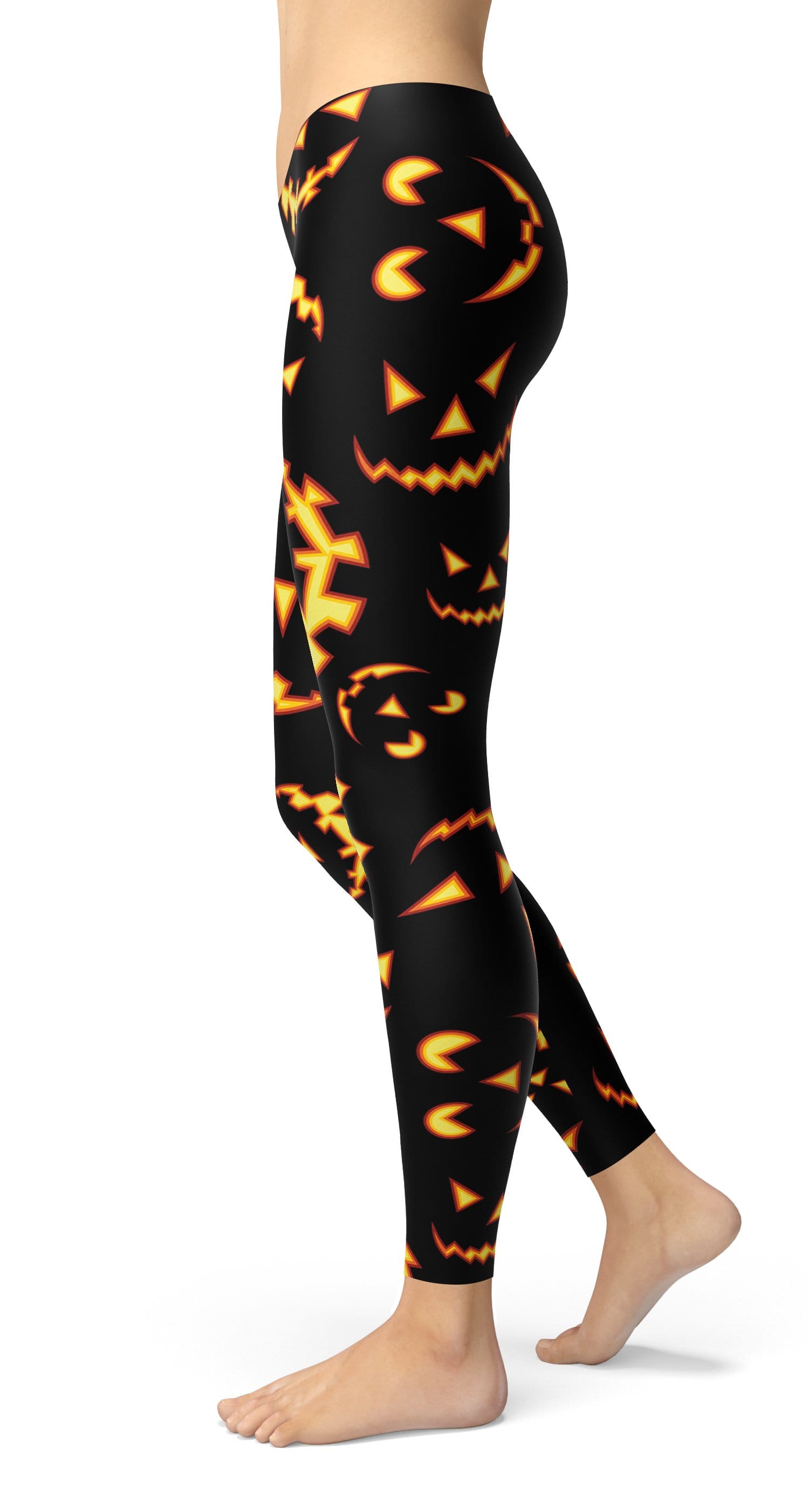 Halloween pumpkin smile Leggings - US FITGIRLS