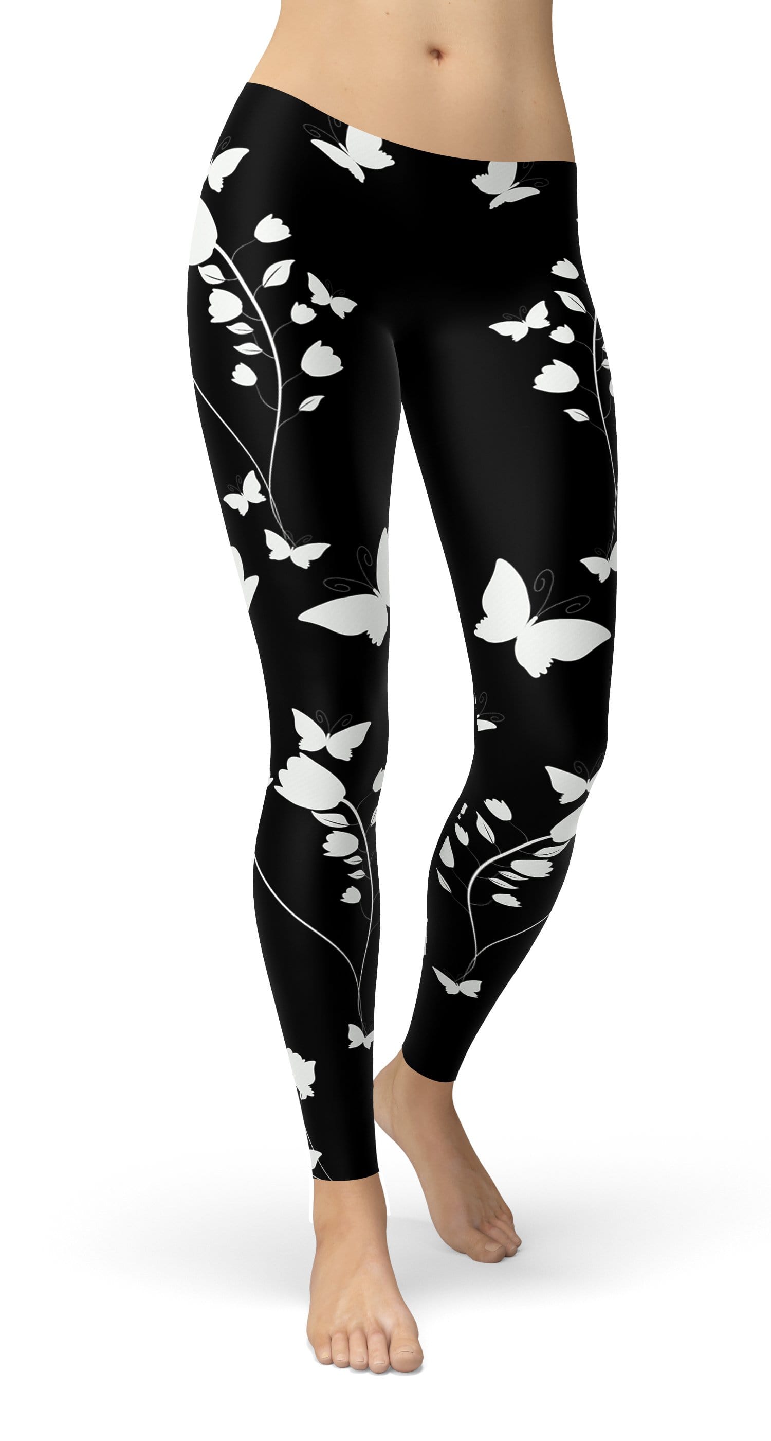 Butterfly and Flowers Leggings - US FITGIRLS
