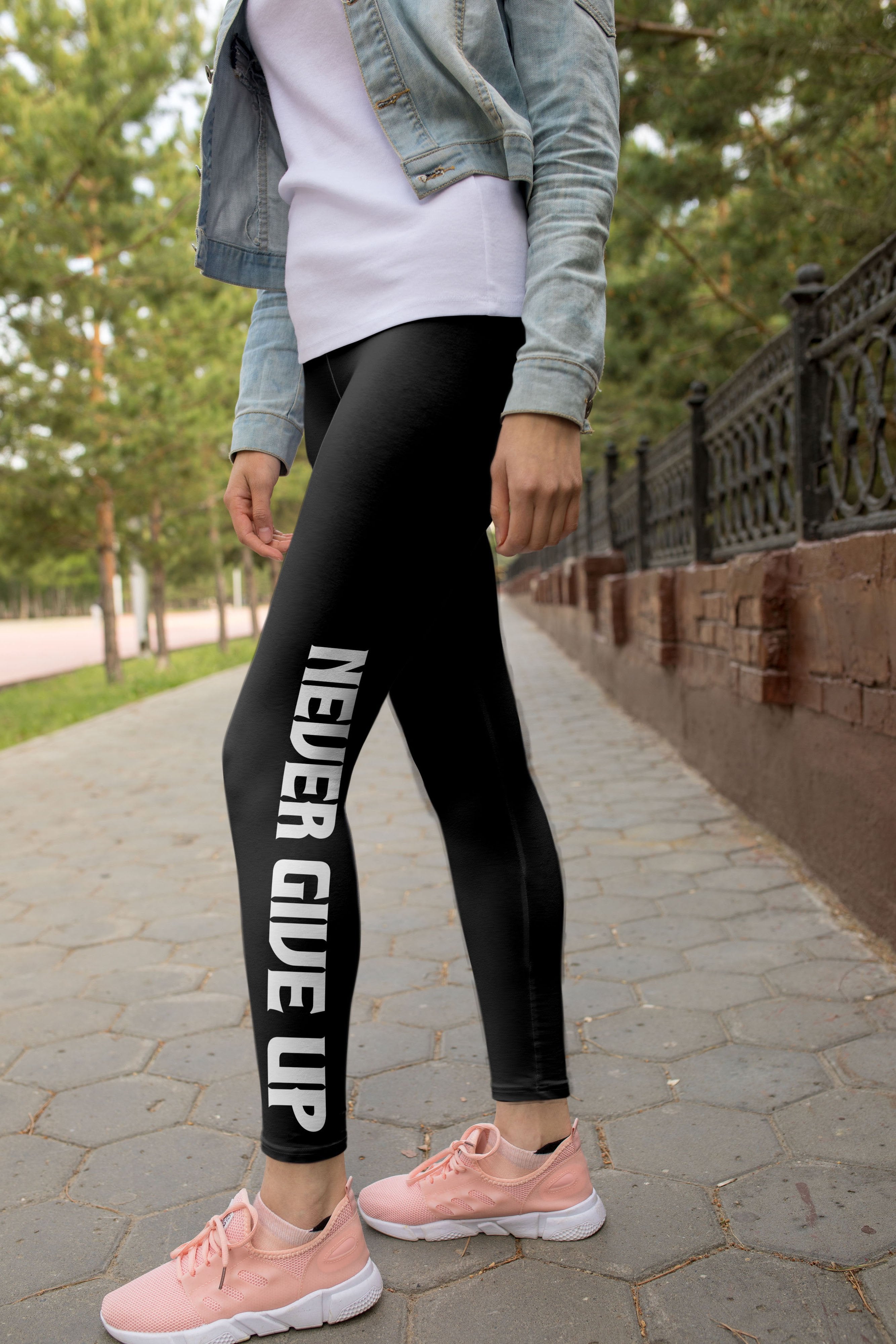 Never Give Up Leggings - US FITGIRLS