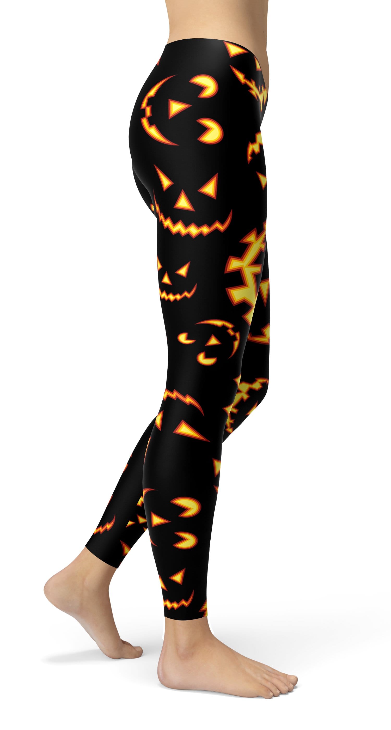 Halloween pumpkin smile Leggings - US FITGIRLS