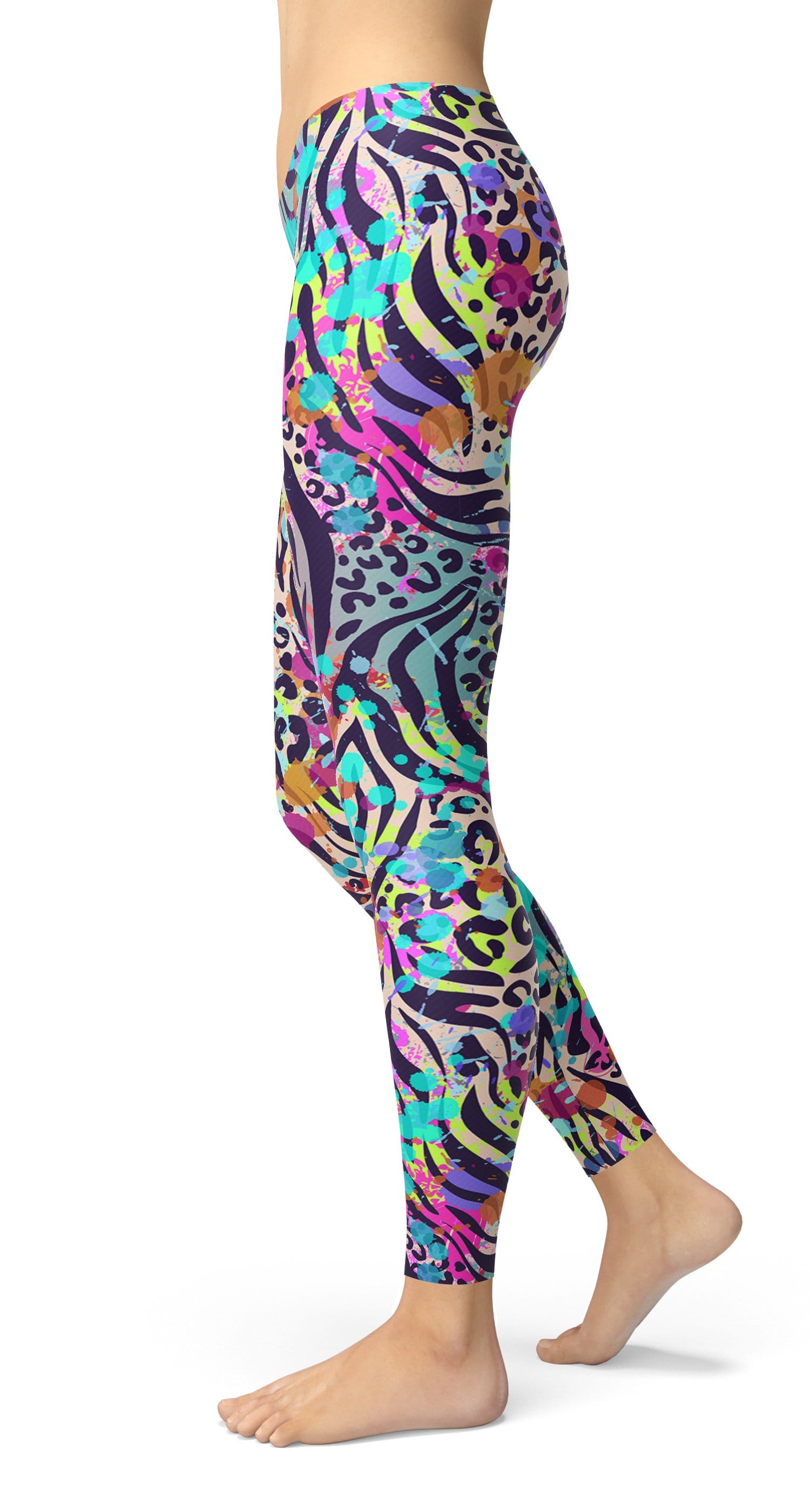 Animal Color Mix Print Leggings - US FITGIRLS