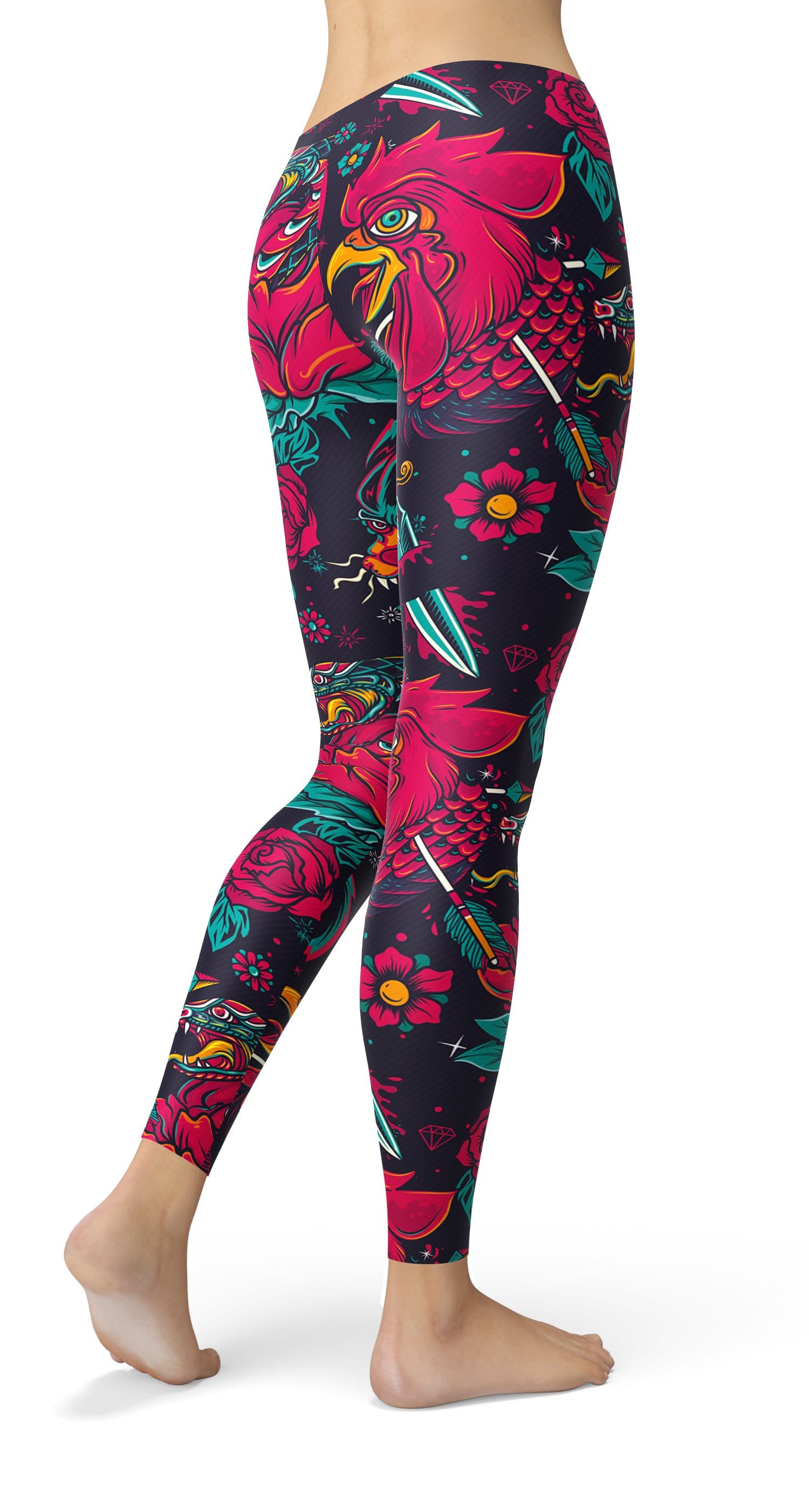Snake and Rooster Head Leggings - US FITGIRLS