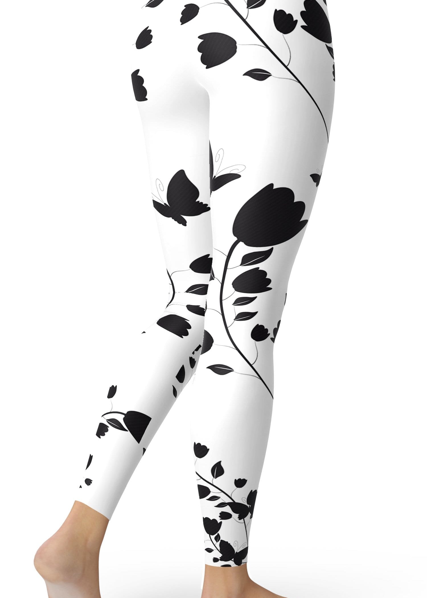 Butterfly and Flowers Leggings - US FITGIRLS