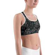 CAMOUFLAGE WITH FLOWER Sports Bra - US FITGIRLS
