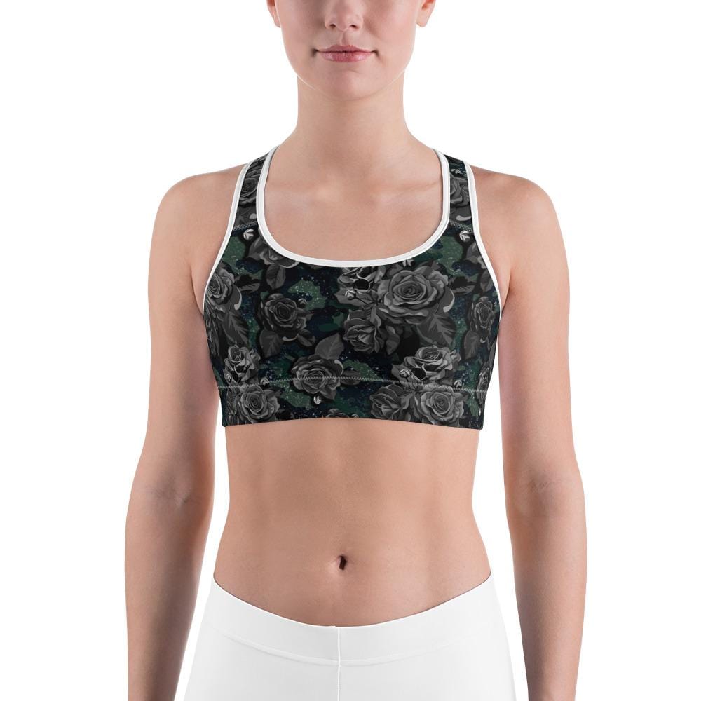 CAMOUFLAGE WITH FLOWER Sports Bra - US FITGIRLS